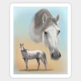 Gray Horse Sticker